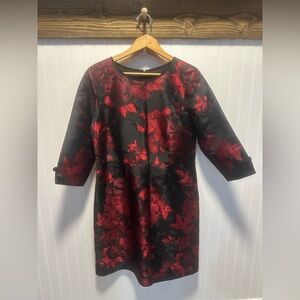 RSVP by Talbots Floral Jacquard Mini Dress Size 14P Petite No Belt